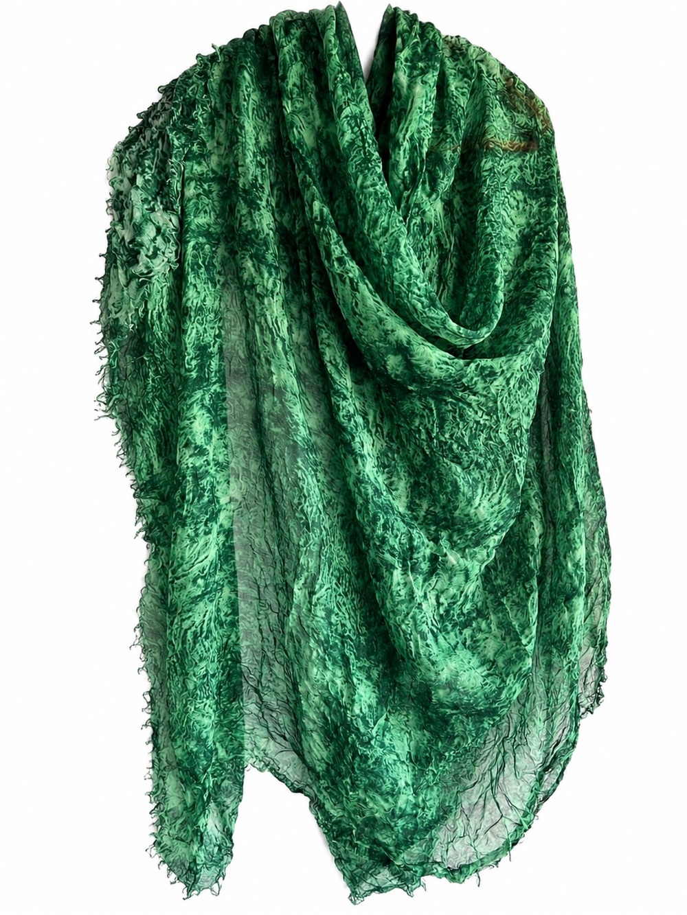 Italian Modal Cashmere Scarf | Oscar de la Renta Print Fall 2010 Emerald Green